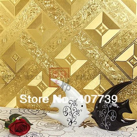 Wholesale Square Meter Roll New Eco Friendly Gold Foil Wallpaper