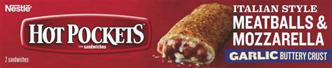Hot Pockets Italian Style Meatballs And Mozzarella Frozen Snacks Pizza Snacks Made With Reduced
