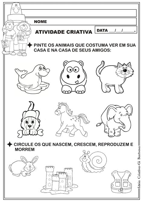 Atividade Sociedade E Natureza Seres Vivos Animais Ideia Criativa