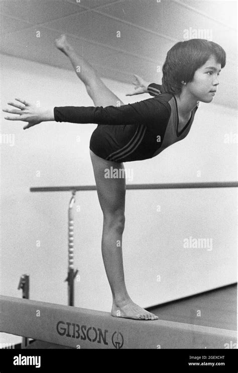 Austin Texas Usa Circa 1990 Young Girl Wearing Leotard Practices On