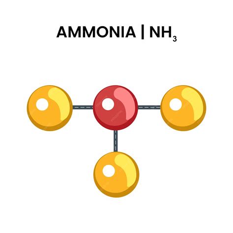 Estructura de la molécula de amoníaco. nh3 formado por nitrógeno e ...