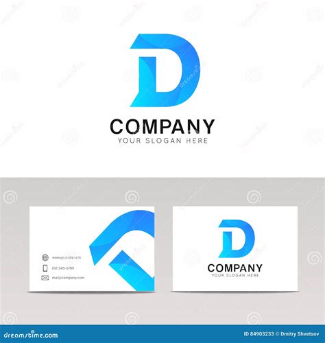 Abstract Blue D Letter Icon Company Logo Sign Vector Design Stock