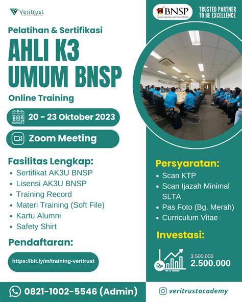 Ahli K3 Umum SertifikasI BNSP Veritrust