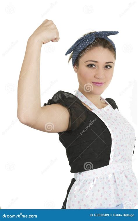 Pretty Young Housekeeper Girl Wearing Apron Stock Image Image 43850589