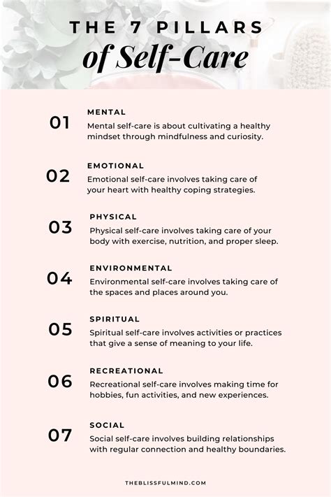 The 7 Pillars Of Self Care And How To Use Them The Blissful Mind