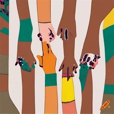 A Drawing Of Unity In Diversity In India Poster