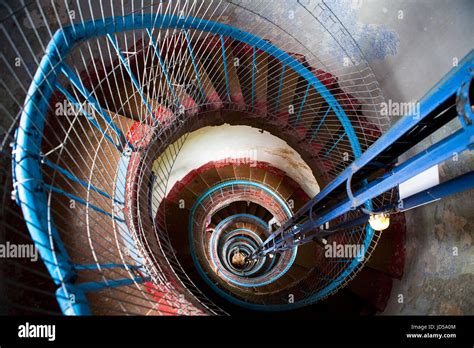 High old lighthouse staircase Stock Photo - Alamy