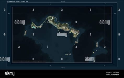 Turks And Caicos Islands Highlighted On A High Resolution Satellite Map