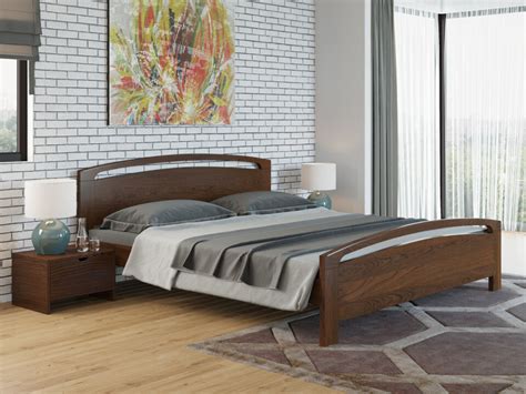 Кровать king size из массива сосны 200х200 см орех "Веста 1" R - купить ...