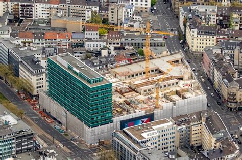 Düsseldorf von oben Baustelle zum Neubau Hotel The Crown an der