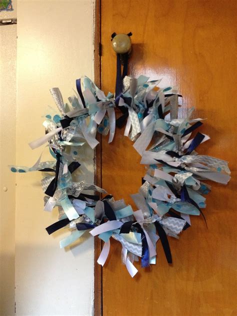 blue ribbon wreath | Ribbon wreath, Crafts, Wreaths