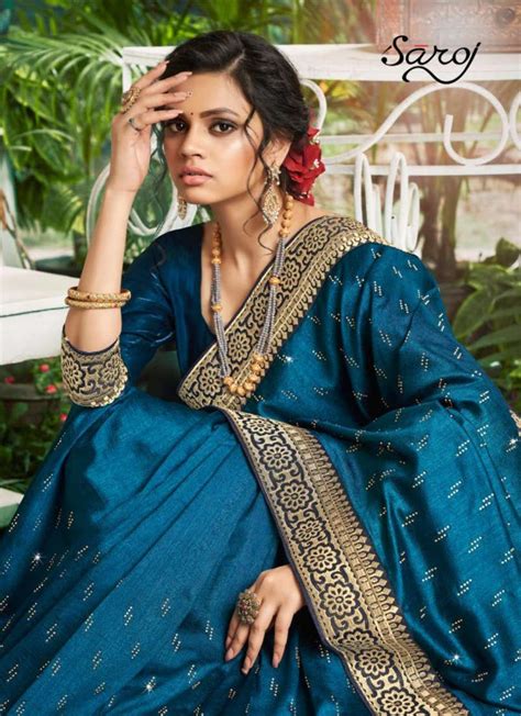 Saroj Sarees Muskaan Vichitra Silk With Swarovski Work Sarees