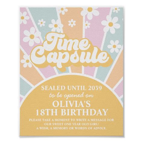 Groovy One Sunshine First Birthday Time Capsule Poster Artofit