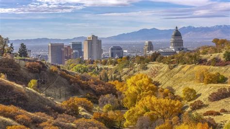 Fall Colors on a Hill Overlooking Salt Lake City Stock Photo - Image of building, capitol: 138096802