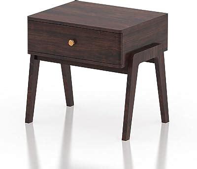 Welltrade Shoppee Wooden Antique 1 Drawer Wenge Brown Wood Side Table