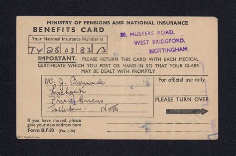 National Insurance Benefit Card · Ibcc Digital Archive