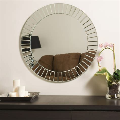 Large 27 6 Round Beveled Glow Glam Modern Decorative Mirror By Décor Wonderland