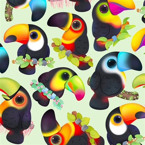 Cute Kawaii Printable Toucans Clipart / Commercial Use/ PNG - Etsy