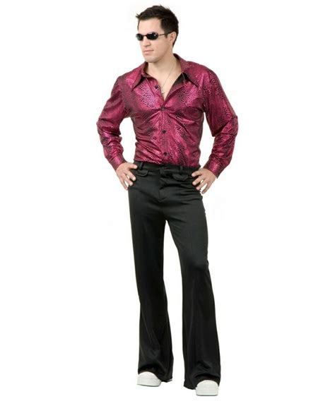 Disco Shirt Liquid Red Black Adult Costume Men Halloween Costumes