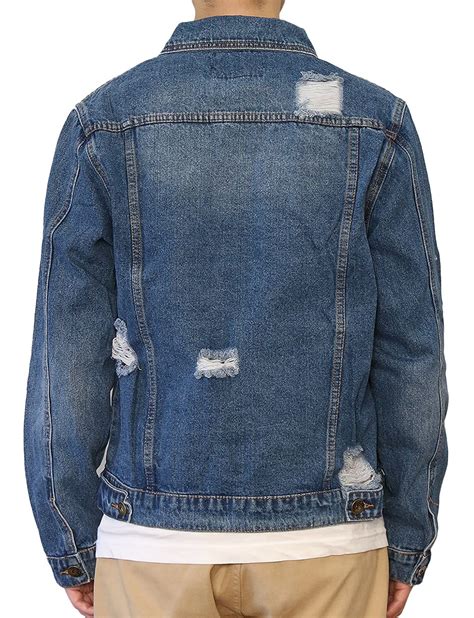 Men S Denim Hoodie Jacket Etsy