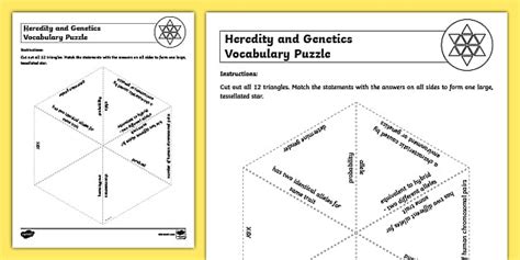 Heredity And Genetics Vocabulary Puzzle Teacher Made Worksheets Library