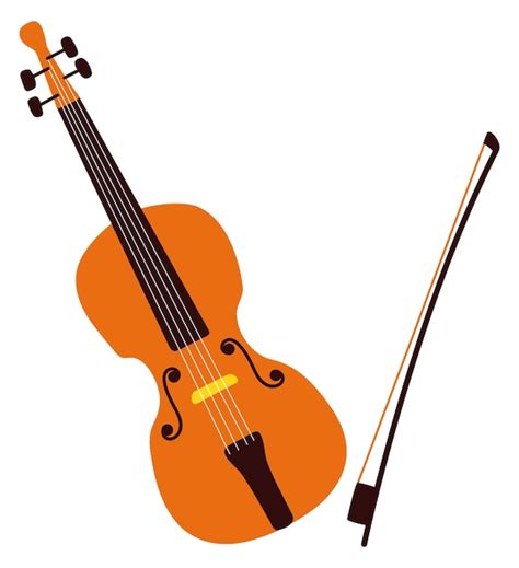 Premium Vector | Violin icon Wooden string instrument Classic music symbol