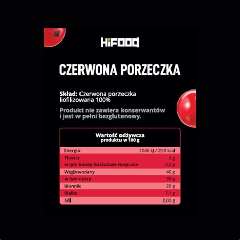 Czerwone Porzeczki Liofilizowane Bez Cukru G Hifood Sklep