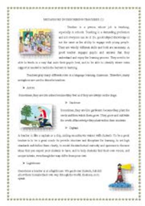 Teachers Roles ESL Worksheet By Burcu Kaynak