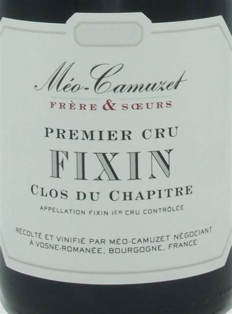 M O Camuzet Fr Re Soeurs Aoc Fixin Er Cru Clos Du Chapitre Rouge