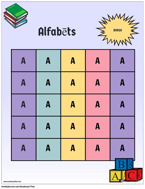 Kr Saina Alfab Ta Bingo Karte Storyboard By Lv Examples