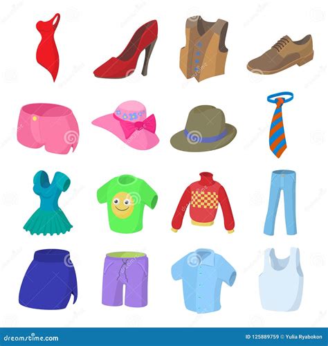 Clothing Icons Set Cartoon Style Stock Illustration Illustration Of