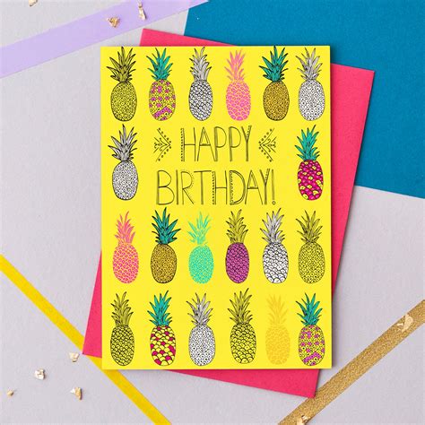 Pineapple Birthday Card Etsy Uk