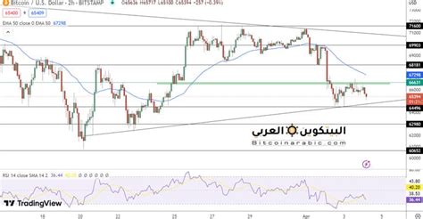 توقع سعر البيتكوين مع ارتداد من الدعم البالغ 65000 دولار البيتكوين العربي