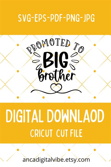 Promoted To Big Brother Svg File For Cricut And Silhouette Etsy