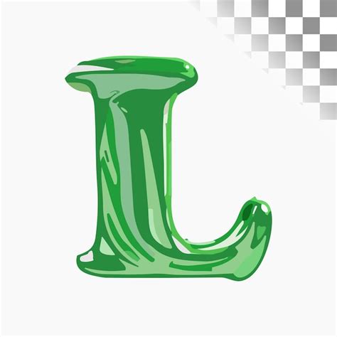 L Diseño de letras elegante fuente pintura al óleo verde alfabeto