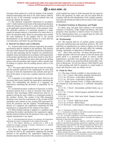 Astm A480 A480m 02 Standard Specification For General Requirements For Flat Rolled Stainless And