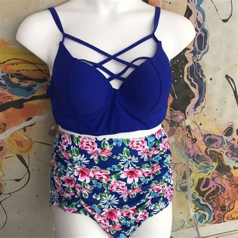Swim Plus Size Floral Bustier Bikini Set Poshmark