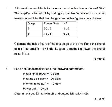 Solved B A Three Stage Amplifier Is To Have An Overall Chegg