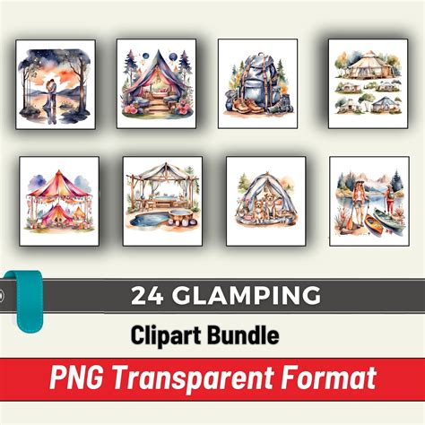 Glamping Clipart Camping Clipart Png Bundle 24 Png Glamping Clipart