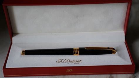 Stylo Plume S T Dupont Olympio Xl En Laque De Chine Noire Plume En Or