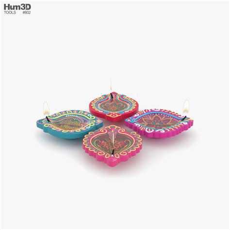 Diwali Diya Lamp 3D model - Download Decoration on 3DModels.org