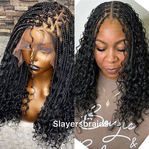 Ready to Ship Knotless Goddess Boho Braids for Black Women Full Lace