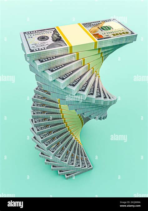 Big Money Stacks From Dollars Dollar Finance Conceptual 3d Rendering