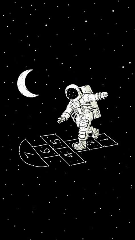 Download Space Aesthetic Astronaut Hopscotch Wallpaper