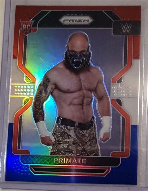 2022 Prizm WWE Primate RC RWB Red White Blue Prizm EBay