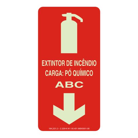 Placa Indicativa De Extintor De Inc Ndio Carga De P Qu Mico Abc