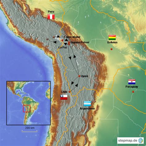 Stepmap Bolivien Landkarte F R Bolivien