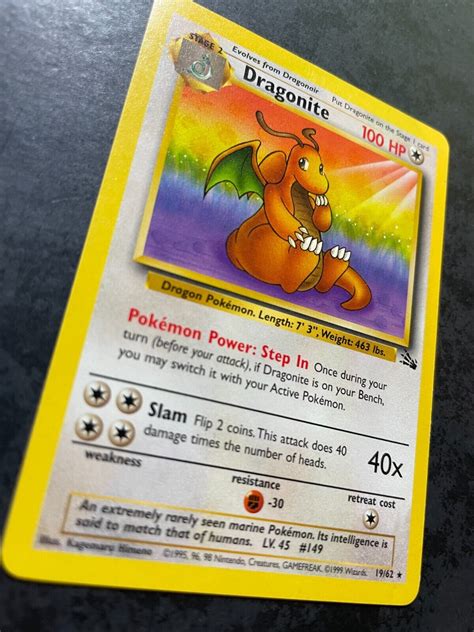 Pokémon TCG Dragonite Fossil 19 62 Regular Unlimited Rare WOTC eBay