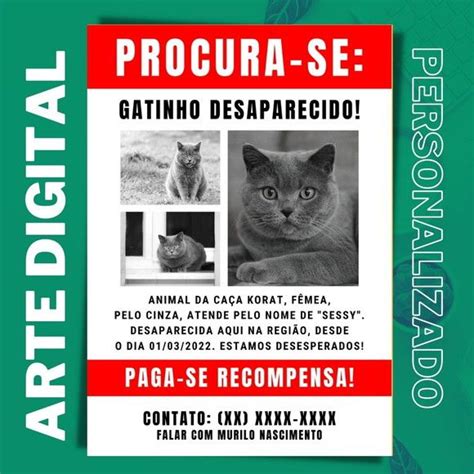 Para Animais Desaparecidos Arte Digital Para Imprimir Elo