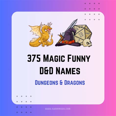 375 Magic Funny DnD Names - Dungeons & Dragons (D&D) - Name Mozo